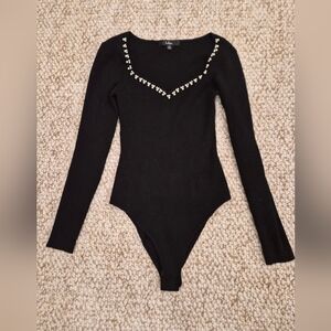 Lulu's Black Ribbed Knit Top